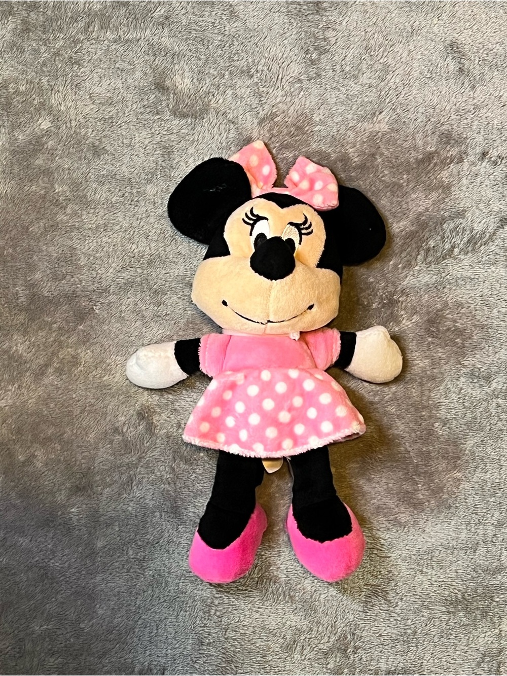 Disney Pink Polka Dot Minnie Mouse Plush with Bow and Pink Shoes